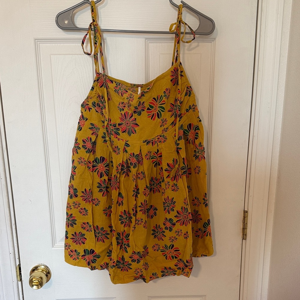 Floral Yellow Tank Top